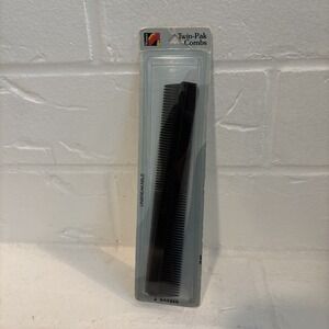 1981 NEW Stance Comb 7" Black Made in USA Barber NOS Vtg 2 Pack Unbreakable